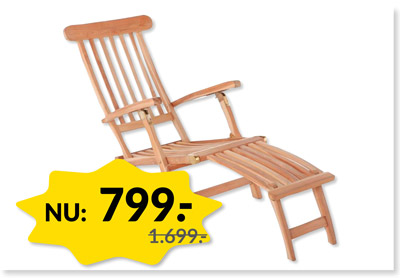 KØLN TEAK DÆKSTOL - BLACK WEEK